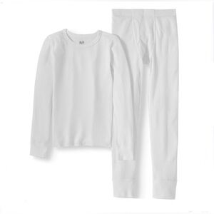 Fruit Of The Loom Boys Waffle Thermal Set In Off White (Size Boys L 10/12)